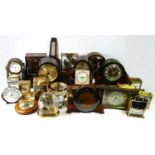 A collection of mid 20th century and later clocks, to include Kundo and Smiths mantel clocks,