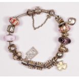 Pandora, a silver charm bracelet, 71gm