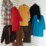 Vintage coats and jackets including Danimac (8) 1. Rainstar brown belted jacket, L 29", chest 40".