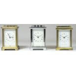 A Bayard carriage clock, silvered case, white dial with Roman numerals, blued hands, movement signed