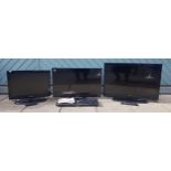 Two Celcus 32inch LCD TV's, together with a Samsung 22inch TV, two Sony DVD players and a Canon