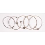 Pandora, five silver bracelets, 52gm