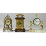 A British United clock company desk clock in the form of a bracket clock, mechanical movement,