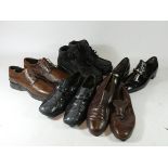 Five pairs of men's shoes, including a pair of CIAK brown shoes, size 42, a pair of Wolverine work