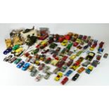 A collection of playworn diecast models.
