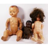 Three mid 20th century composite child's dolls.