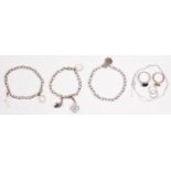 Thomas Sabo, three bracelets, a necklace, two rings and a pair of earrings, all signed, 48gm