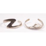 Two silver bangles, 48gm