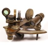 A miniature sextant, brass, stamped with 1894 Stanley Sextant London