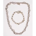 Links of London, a silver link necklace and bracelet, 83gm