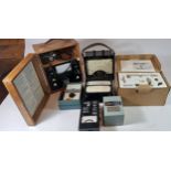 A collection of vintage gauges and measuring devices, to include a High Sensitivity Loop Tester by