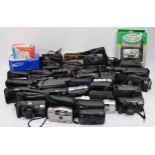 A collection of thirty five 35mm cameras, to include a Canon Super Shot 70 Zoom, Chinon Handyzoom