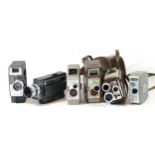 Twelve cine cameras, to include a Jelco Reflex 77, a Bentley BX-720, a Kodak brownie movie camera (