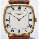 Longines, a gold plated manual wind gentleman's wristwatch, cal L847.4 17 jewel movement, recent