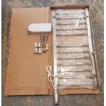Eleven polished stainless steel electric towel rail radiators. 80x35cm, boxed as new condition.