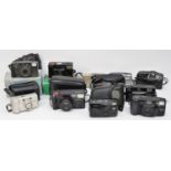 A collection of twelve 35mm cameras, to include a Samsung Fino 700XL, Polaroid 170BV, Fuji Zoom DL-