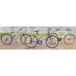 Three bicycles, comprising of a Shimano 515 falcon interceptor, a Falcon glacier trail mountain bike