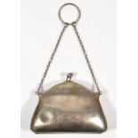 A silver purse, Birmingham 1918, with fitted interior, 9.5cm, 70gm