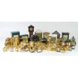 A collection of clocks, to include travel clocks, miniature and novelty, in forms of a barrel,