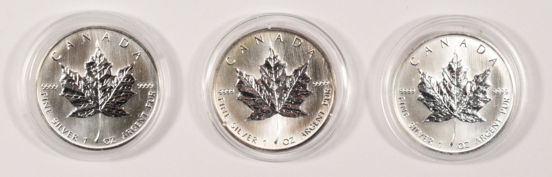 Three silver proof Canadian 5 dollars, 2004, cased. To be sold on behalf of Monkey World, Dorset. - Image 2 of 2