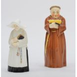 Royal Worcester, a fine bone china candle snuffer in the form of a monk, 12cm and another of a