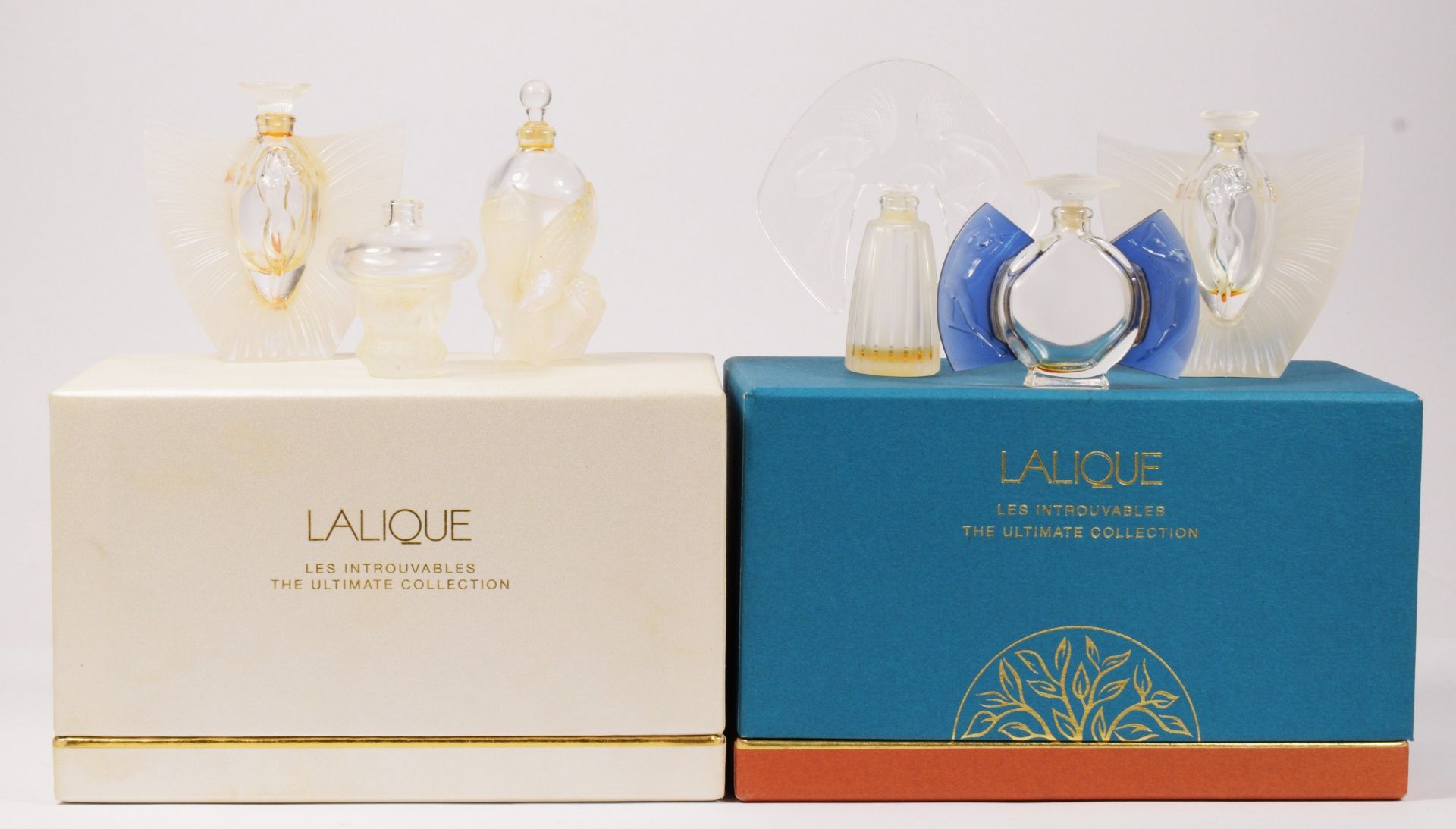 Lalique "Les Flacons Miniatures", perfume bottles, 1998, 1999, 2000 edition, cased with display card - Image 8 of 9