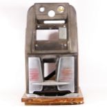 A Mills Hi Top slot machine, one arm bandit cabinet, 46 x 63 x 40cm. For restoration, spares or
