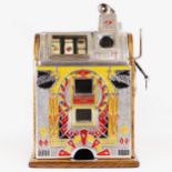 A O.D. Jennings Silent Peacock slot machine, one arm bandit, c.1932, resorted and working on a old