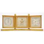 Gubelin, a three case desk weather station/desk clock, model 866, numbered 51338, c.1955, the