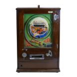 An Allwin De Luxe penny slot machine, c.1920's, branded with Rowntree's fruit gums, mahogany