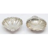 A Victorian Scottish silver pair of shell dishes, by Hamilton & Inches, Edinburgh, 1891, with