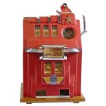 A Pace Bell twin jackpot slot machine, one arm bandit, c.1946, working a on American 5 cent coin,