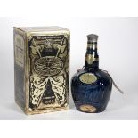 Chivas Royal Salute 21 year old Scotch whisky, sapphire bottle, with original velvet bag and box. (