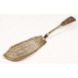 A William IV silver fiddle pattern fish slice, by William Eaton, London 1834, with pierced blade,