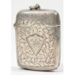 A Victorian silver vesta case, Birmingham 1901, 26gm