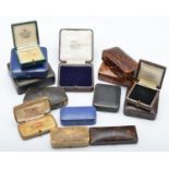 15 Assorted antique jewellery boxes.