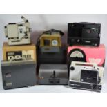 Eight film and slide projectors, to include a Rollei P35A (cased with boxed Magazine), a Prinz