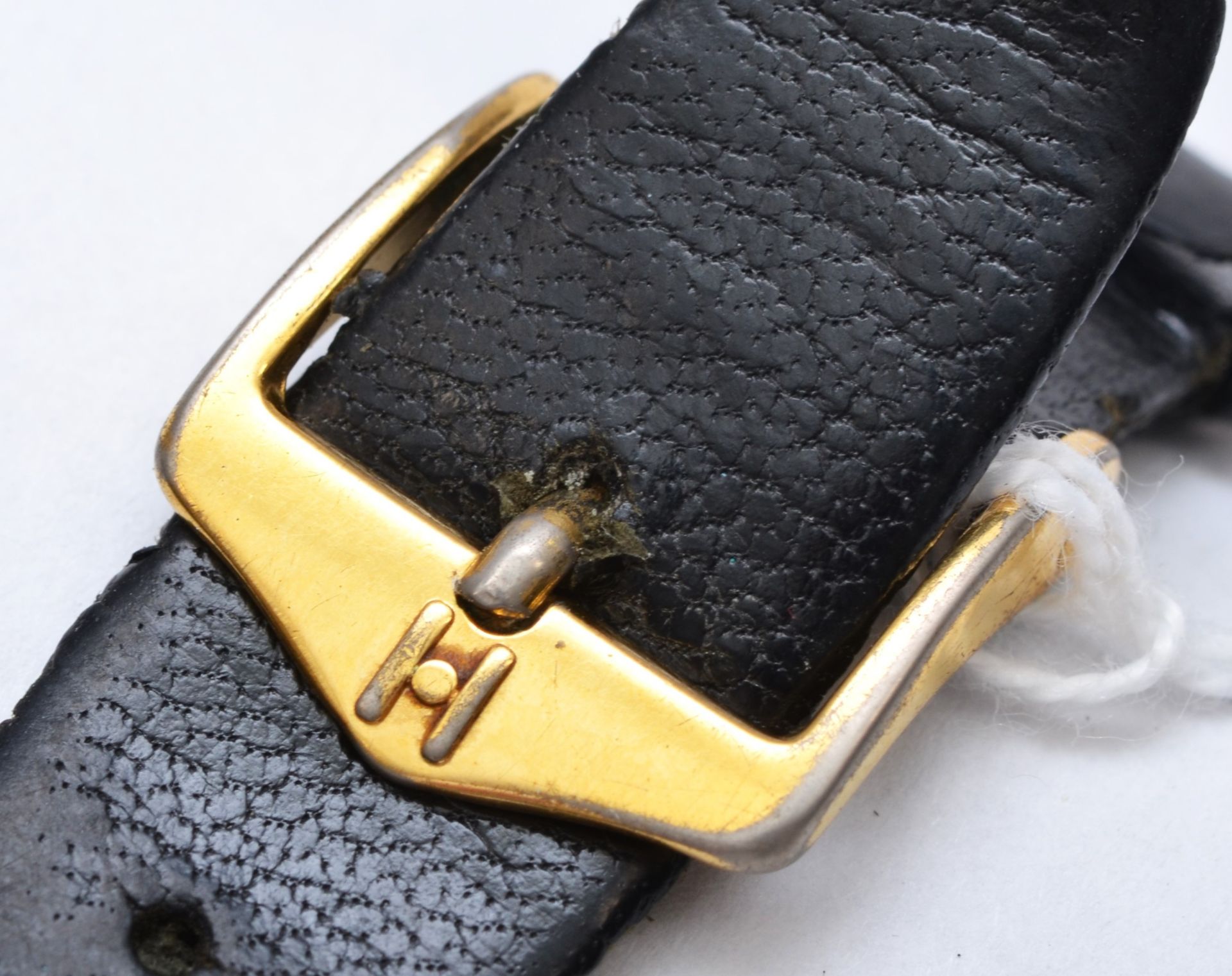 A 9ct gold gents Enicar wrist watch c1960s, having manual wind jewelled movement with black - Image 4 of 5