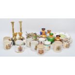 A mid 20th century collection of dinnerware by Aynsley, together with Royal memorabilia mugs,