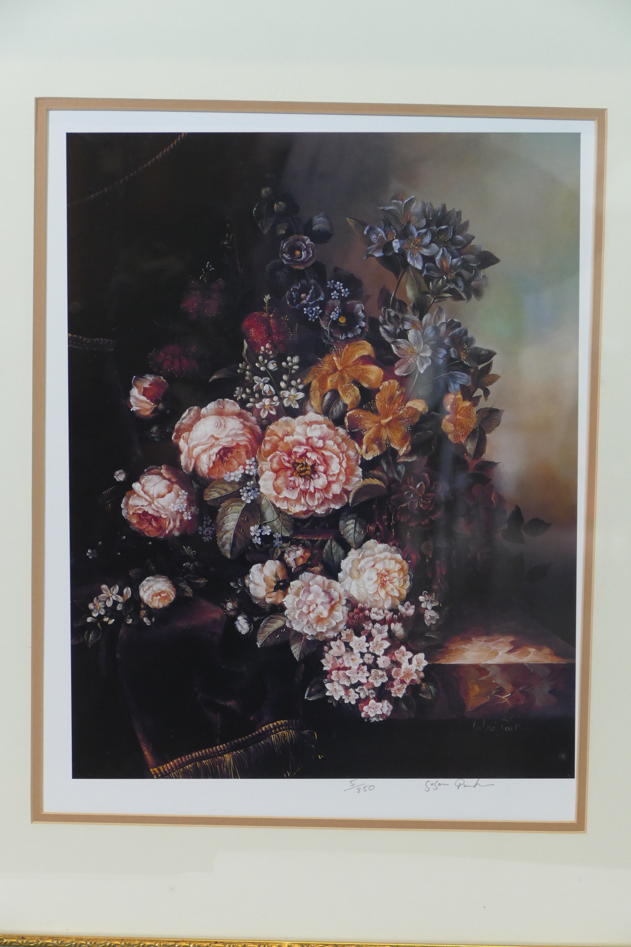 Two limited edition prints, both 5/850, pencil signed by artist Susan Park, in glazed gilt frames, - Image 5 of 5