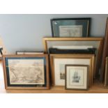 A collection of early 20th century and later framed pictures, to include watercolours, oils and