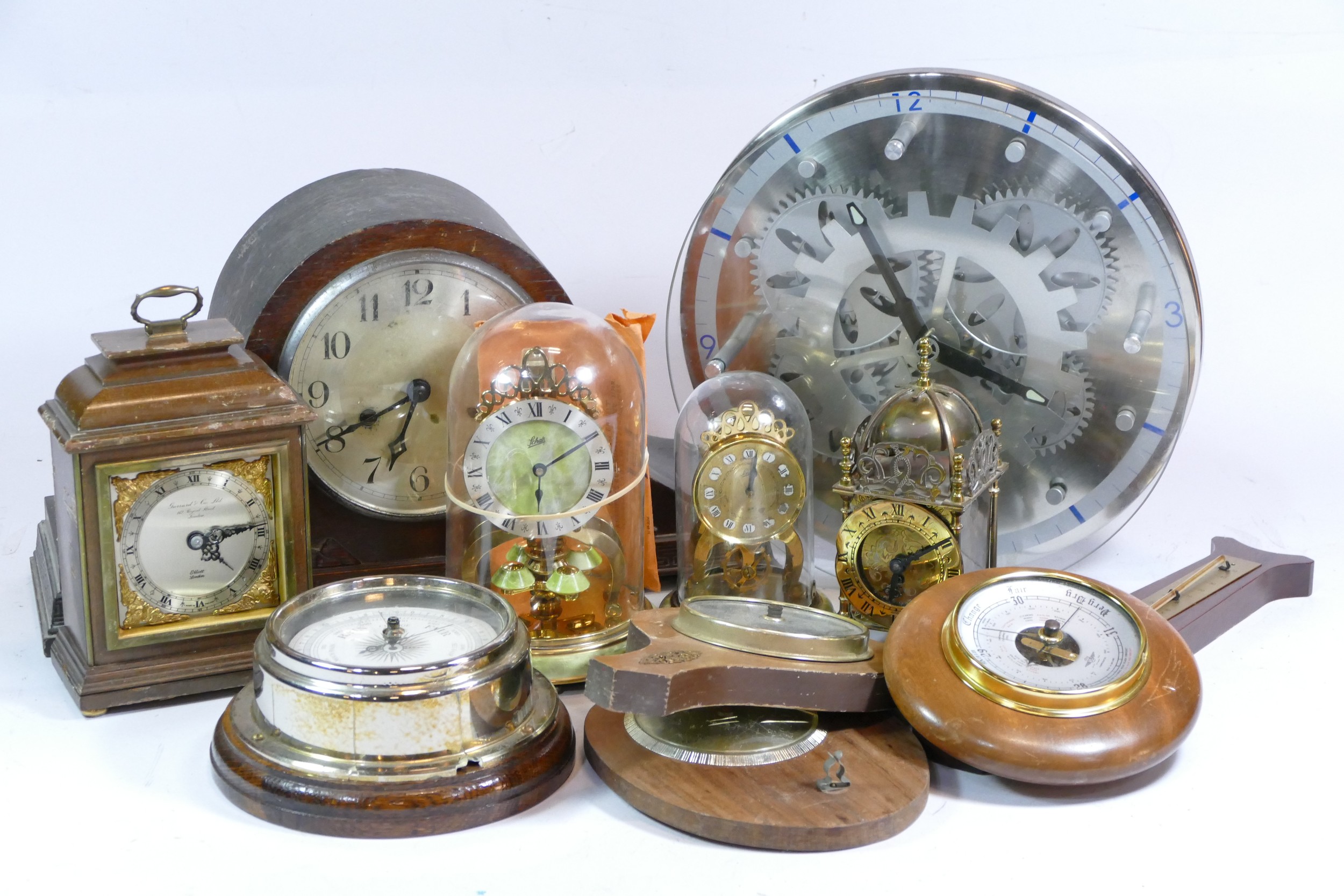 A collection of mid 20th century and later mantel clocks, carriage clocks and barometers, having - Image 3 of 3