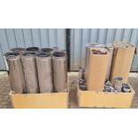 A quantity of stainless steel flue pipe of various diameters, 9, 11, 13, 18 and 23 cm