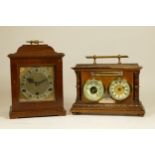 An early 20th century English mahogany bracket clock, the 8 day movement striking on four gongs,