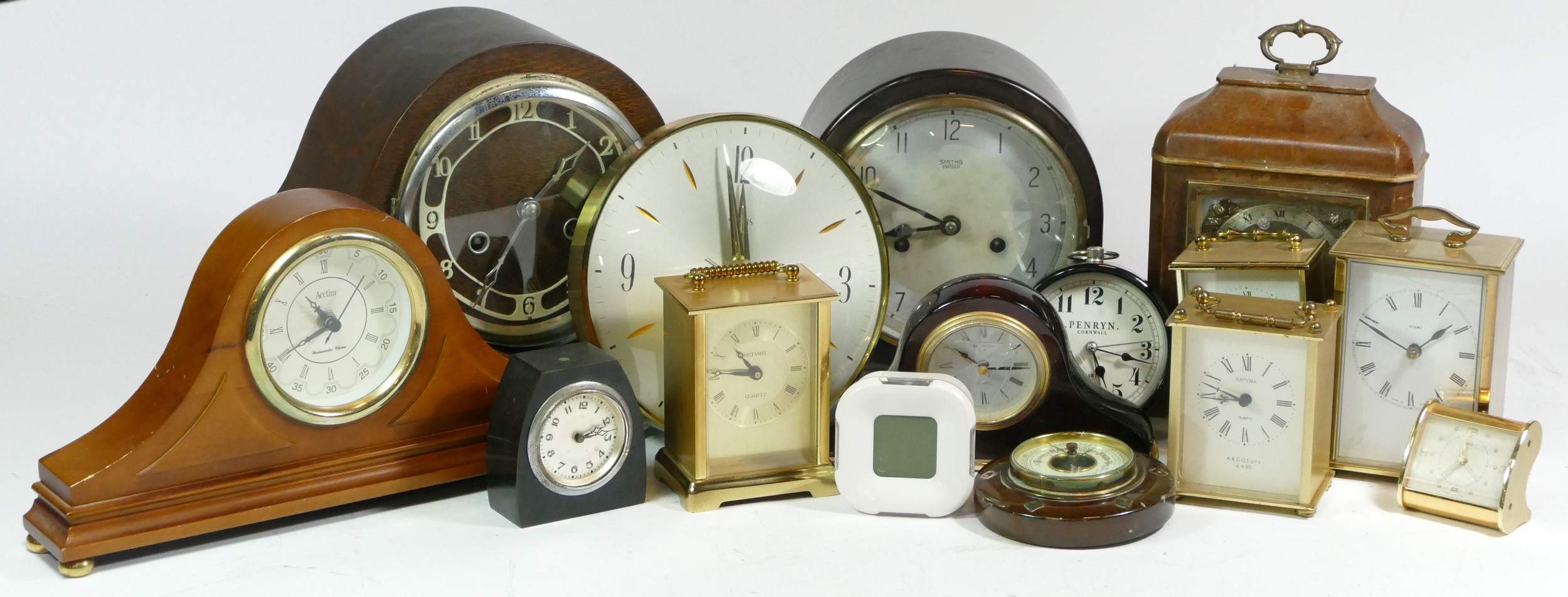 A collection of mid 20th century and later mantel clocks, carriage clocks, alarm clocks and - Image 3 of 4