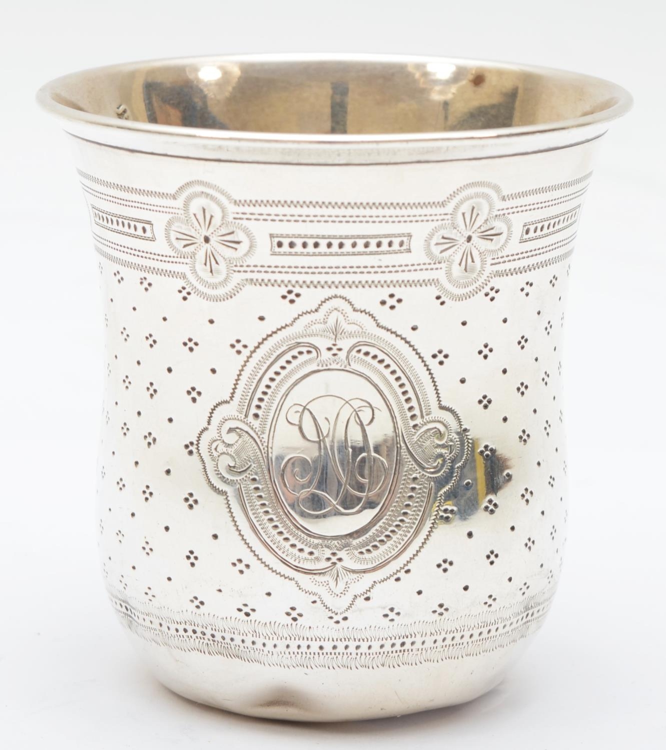 A French silver beaker, by Caesar Tonnelier, Paris, 1845 - 1882, 1st standard Minerva control