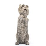 A silver model of a Scottie dog, London 1995, tail A/F, 9cm, loaded.