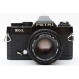 A Petri GX-1 35mm film camera, with a Chinon 50mm f1.9 lens