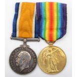 WWI medals, pair, War and Victory, awarded to 37164 Pte. W. Priest, Royal Lancashire Regiment