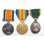WWI medals, group of three, War and Victory, warded to 26249 A.Cpl. J.A. Taylor, K.O.S.B. and George